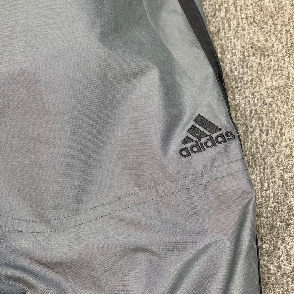 Adidas ClimaShell Wind Pants Mens XL Gray Black Stripe Track Athletic Joggers - Picture 9 of 12